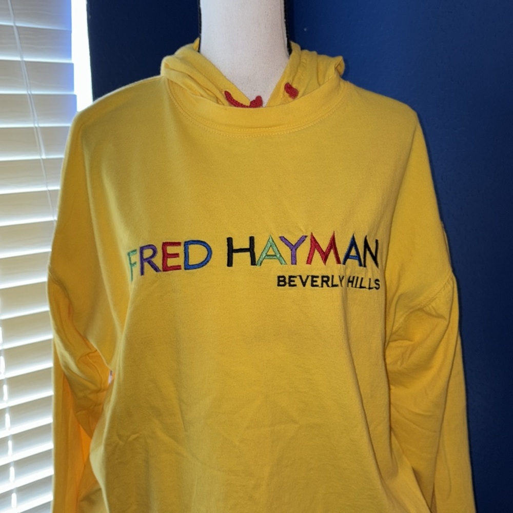 RARE - Fred Hayman Beverly Hills Yellow Hoodie + Shorts Set – Size M EUC - Picture 2 of 13